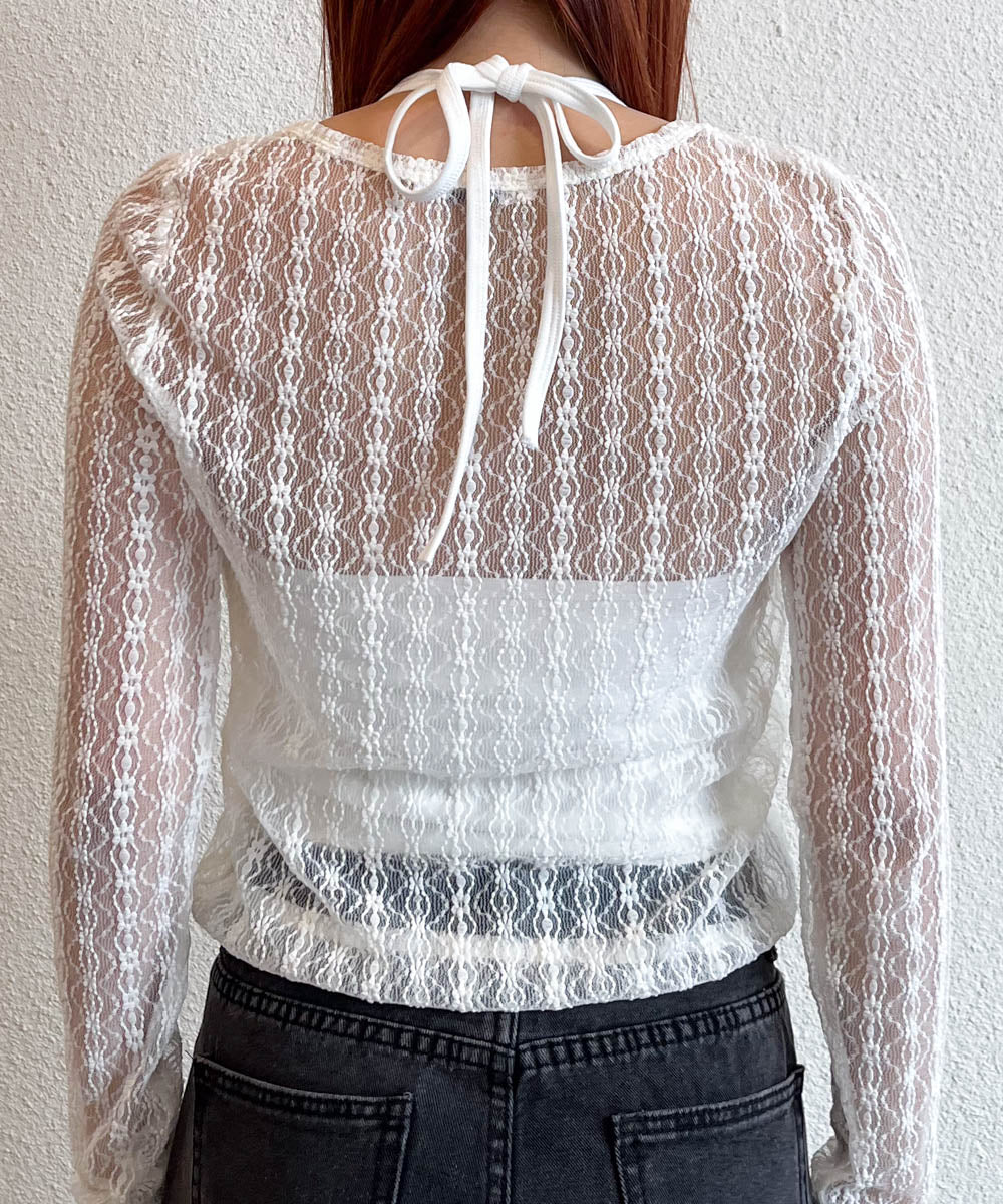 halter neck cami + lace tops