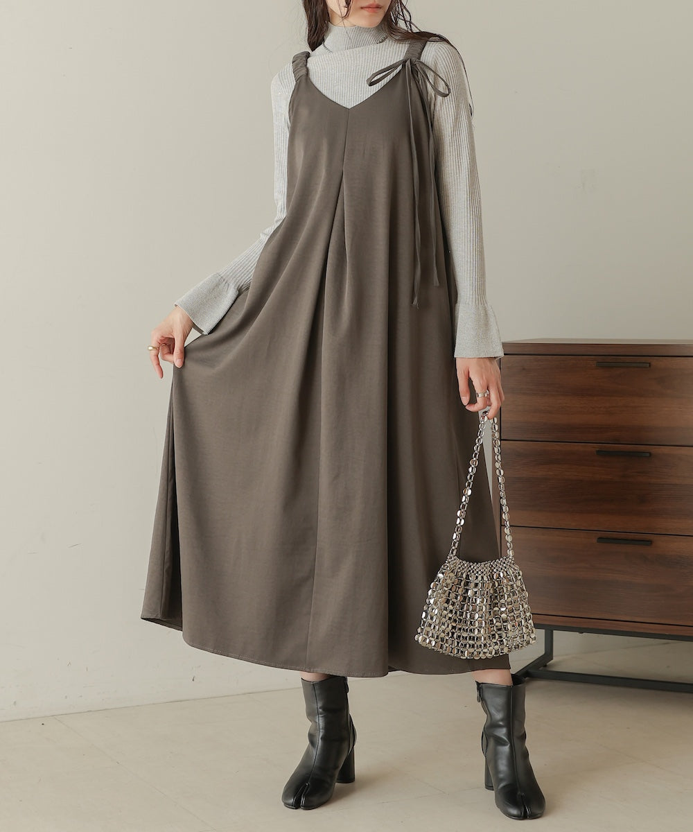 matte satin tuck ribbon onepiece