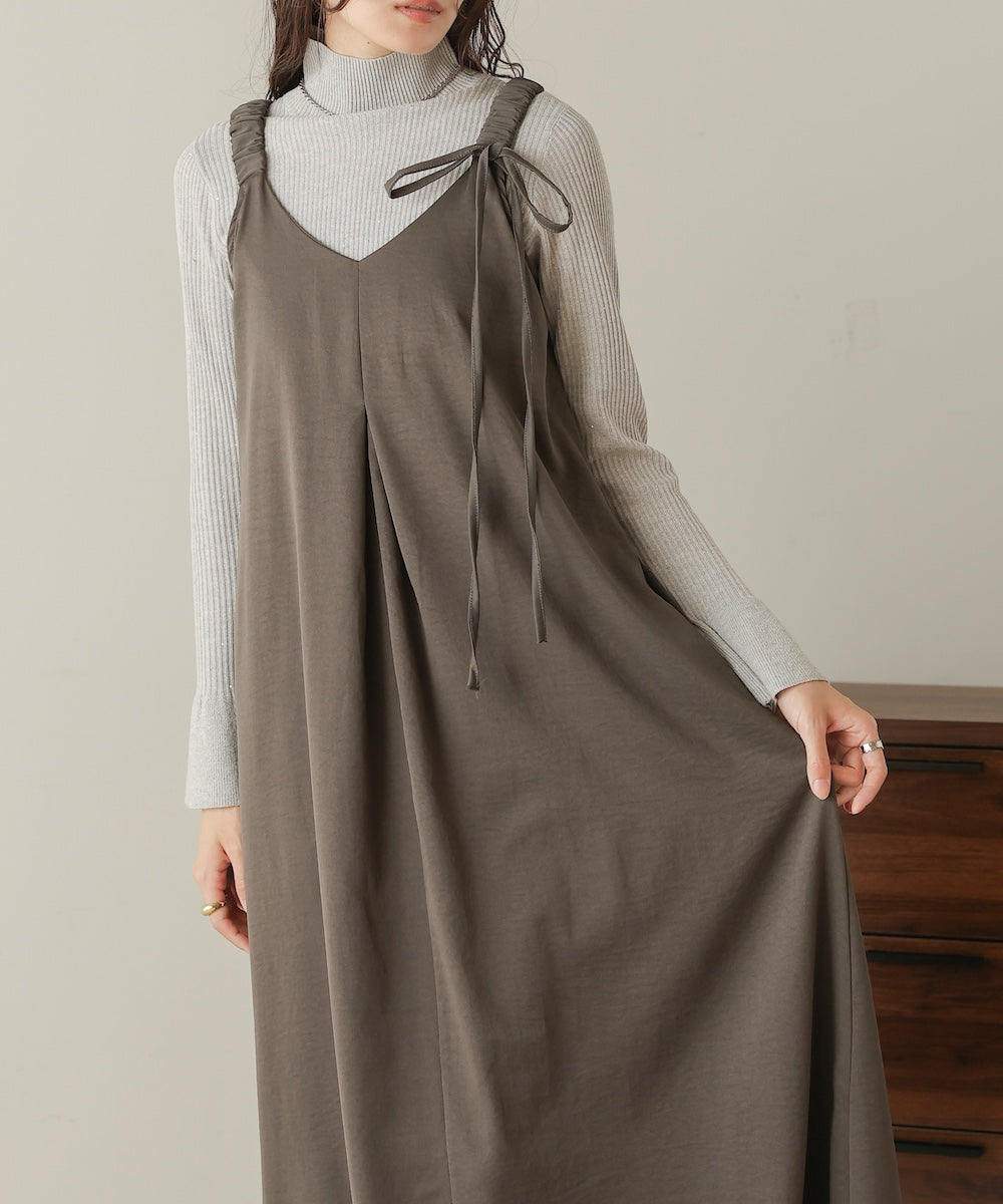 matte satin tuck ribbon onepiece