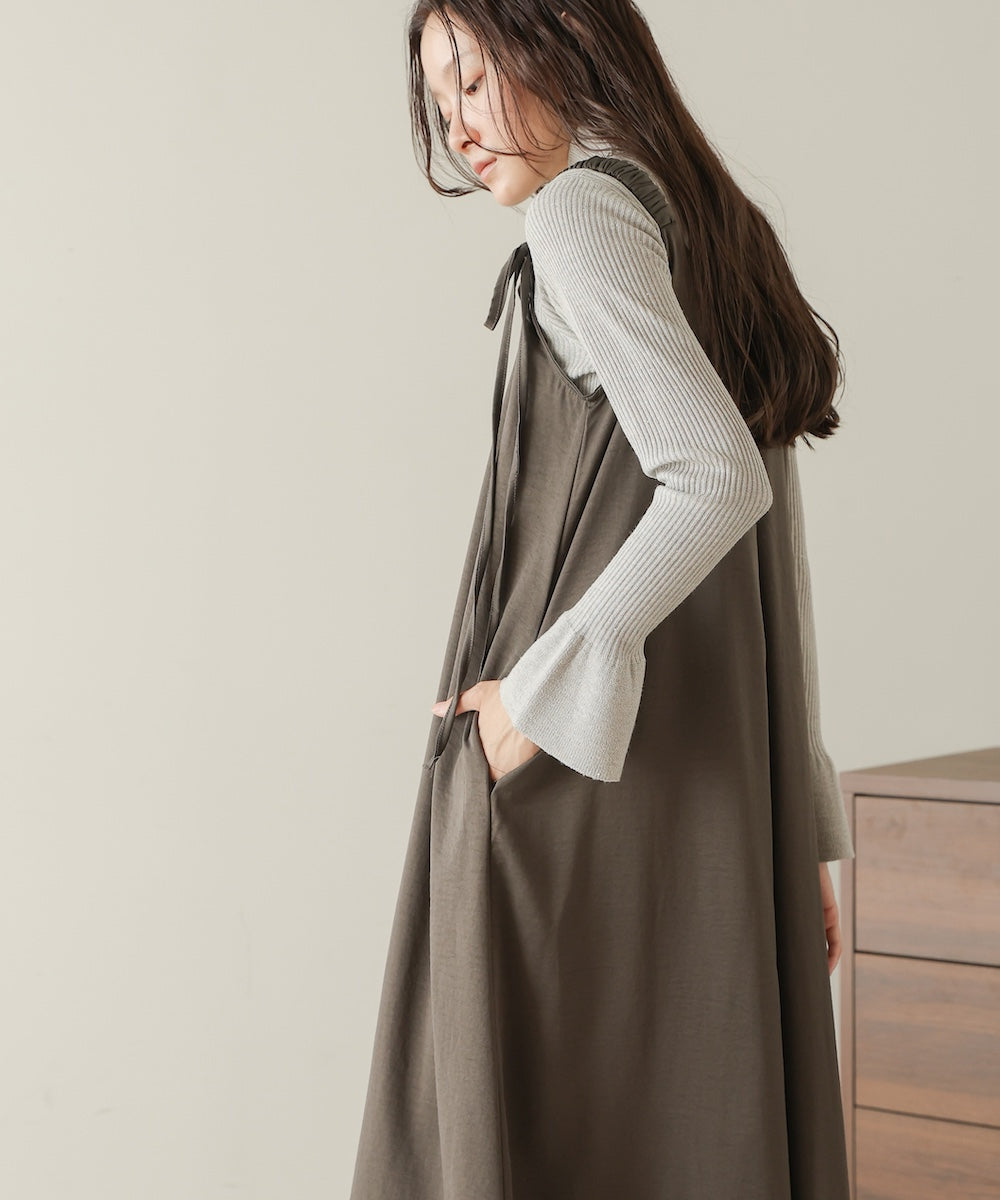 matte satin tuck ribbon onepiece