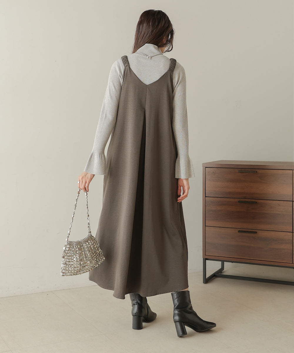 matte satin tuck ribbon onepiece