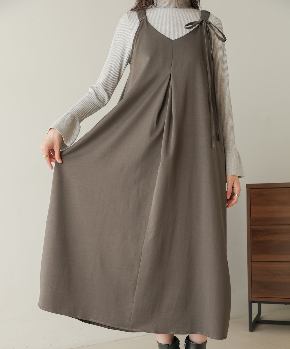 matte satin tuck ribbon onepiece