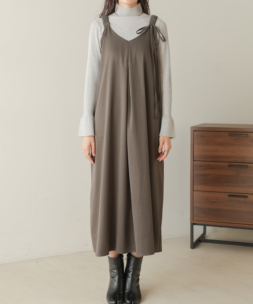 matte satin tuck ribbon onepiece