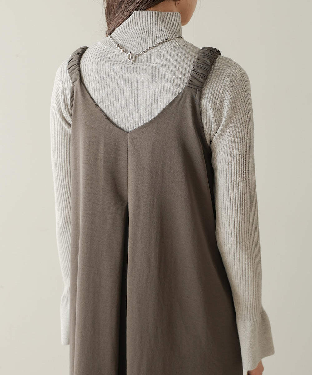 matte satin tuck ribbon onepiece