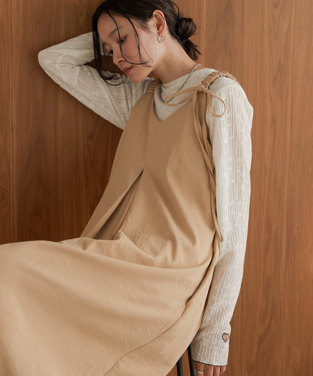 matte satin tuck ribbon onepiece