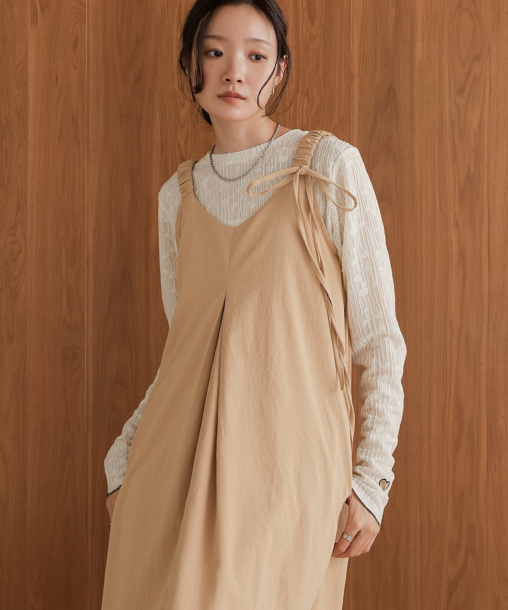 matte satin tuck ribbon onepiece