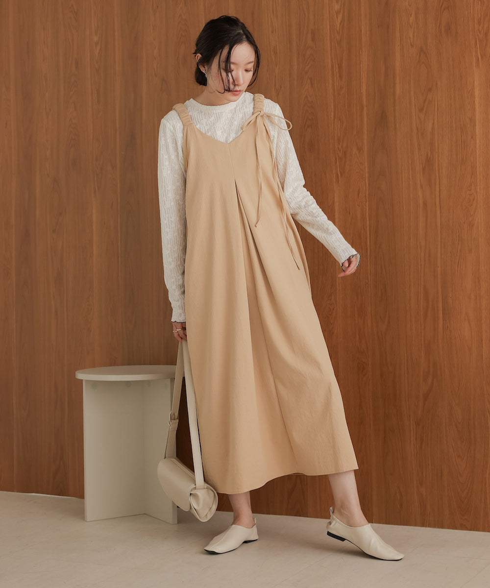 matte satin tuck ribbon onepiece