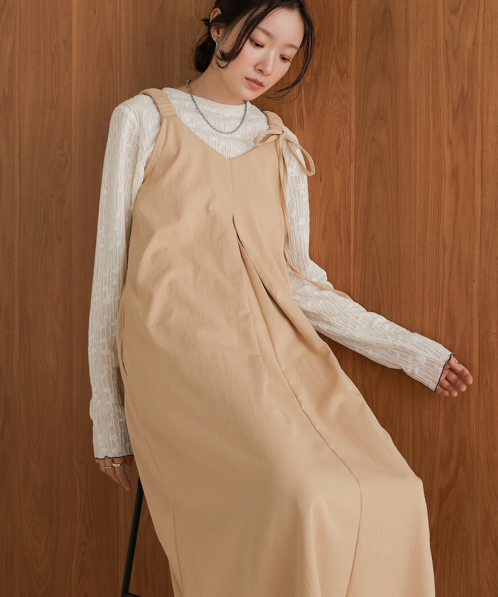 matte satin tuck ribbon onepiece