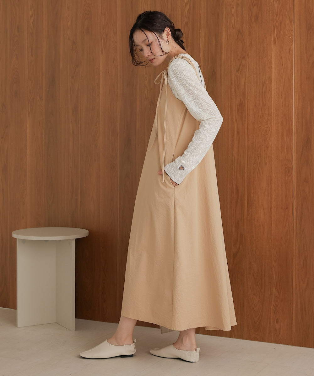 matte satin tuck ribbon onepiece