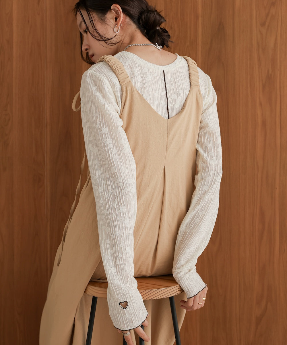 matte satin tuck ribbon onepiece