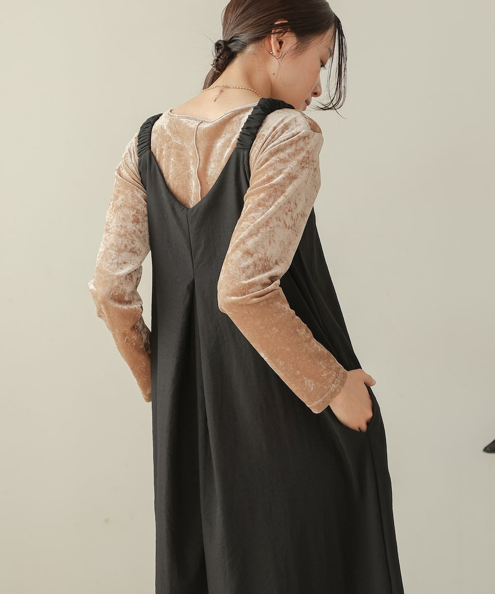 matte satin tuck ribbon onepiece