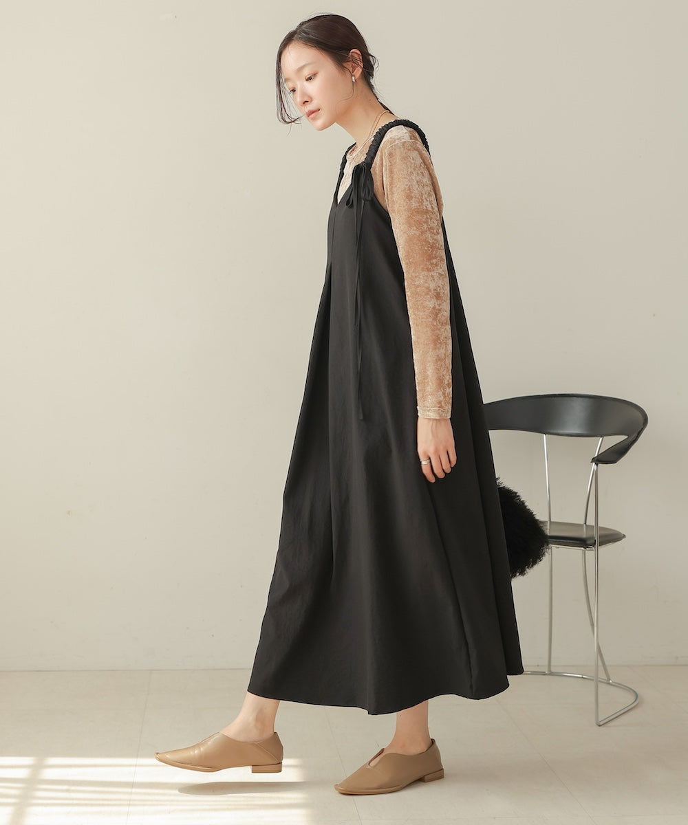 matte satin tuck ribbon onepiece