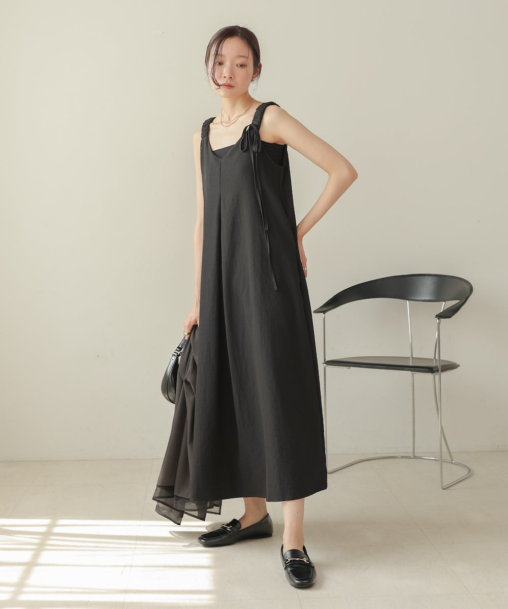 matte satin tuck ribbon onepiece