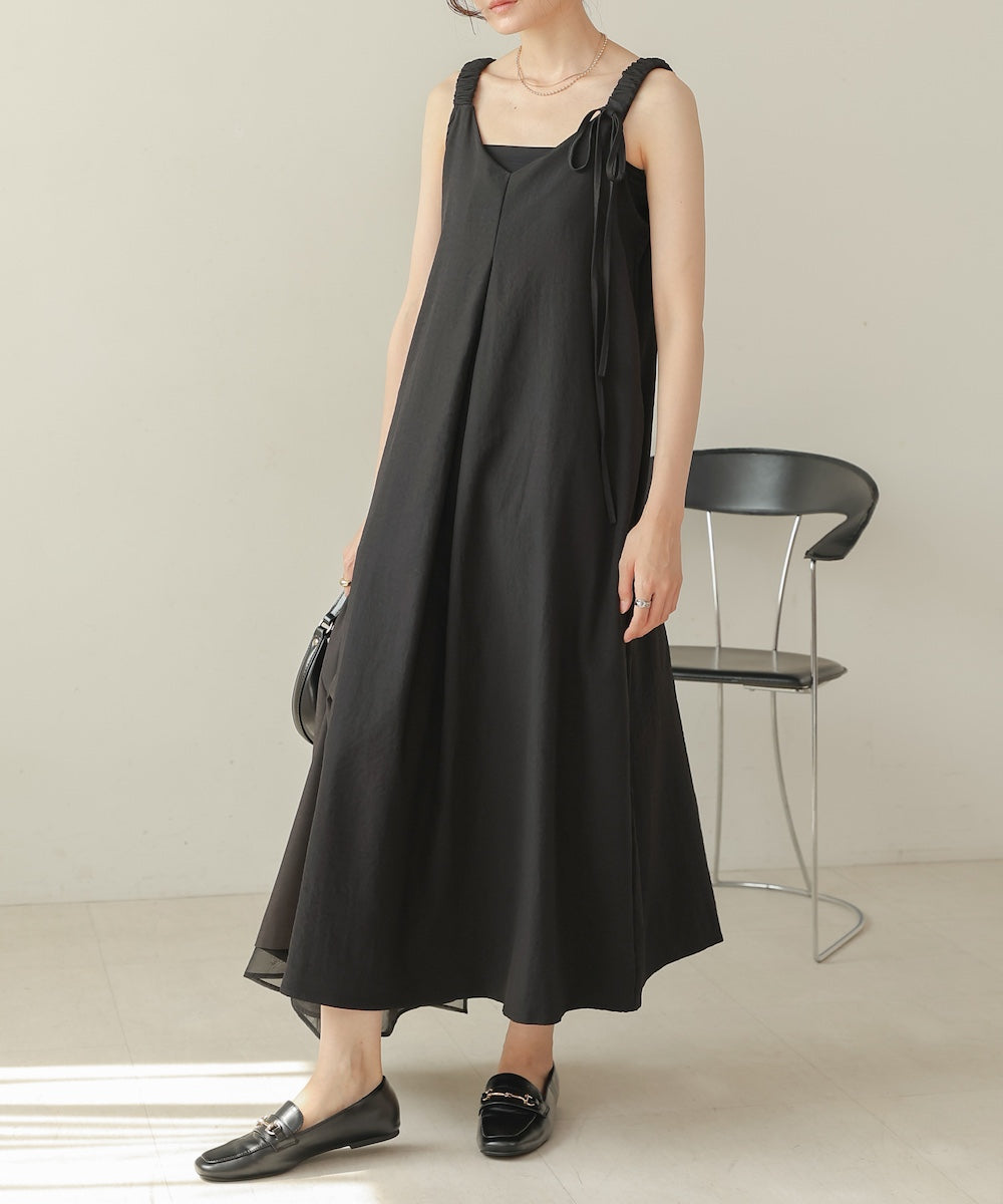 matte satin tuck ribbon onepiece