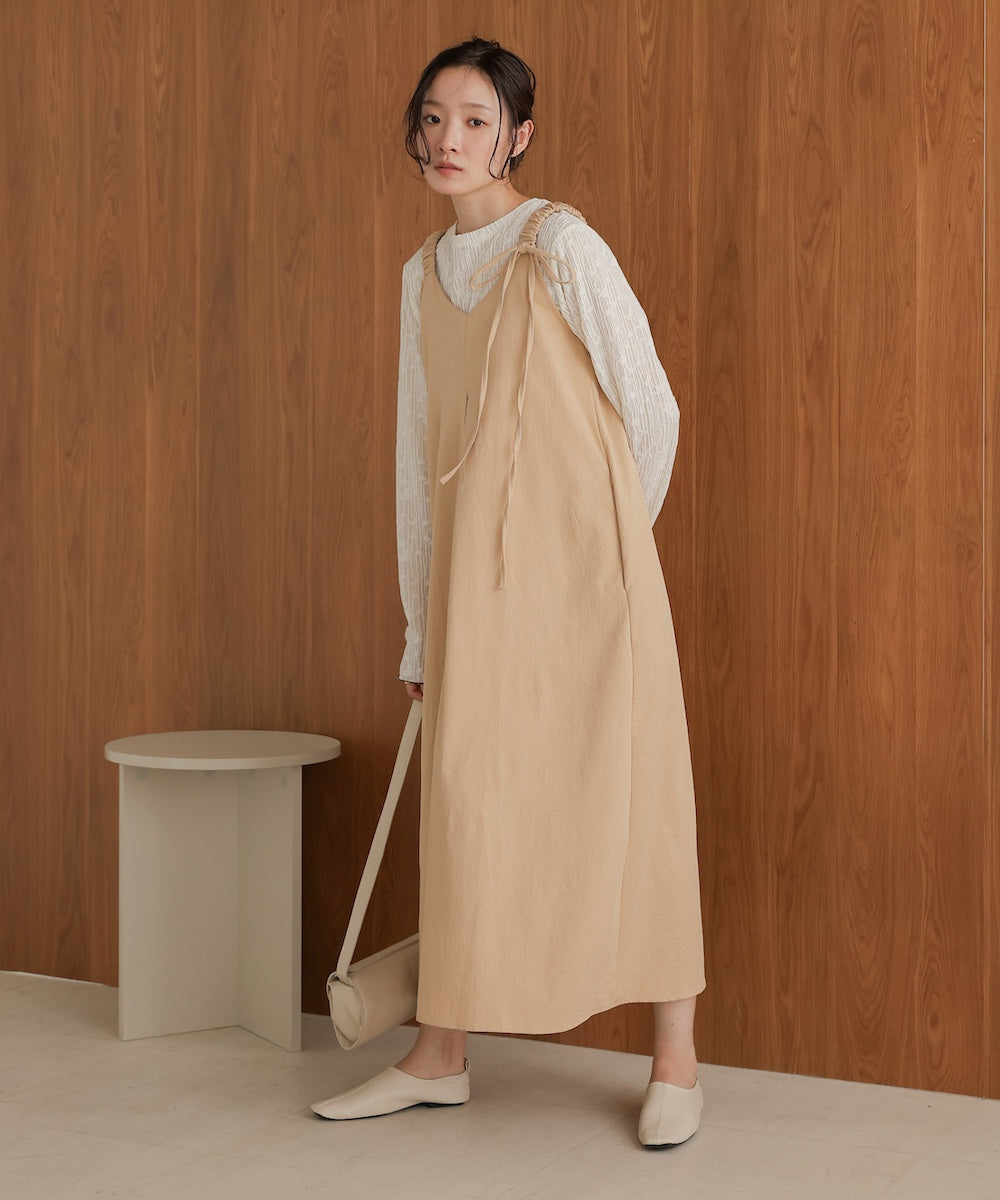 matte satin tuck ribbon onepiece