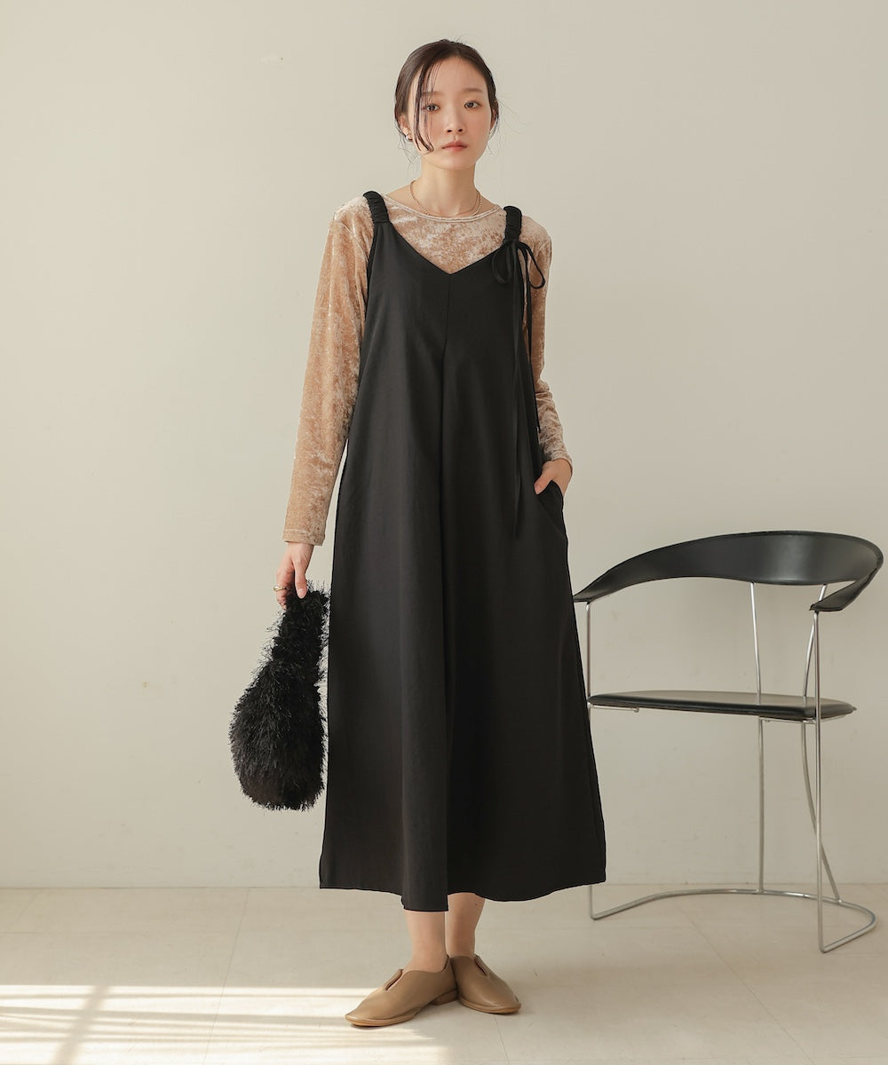 matte satin tuck ribbon onepiece