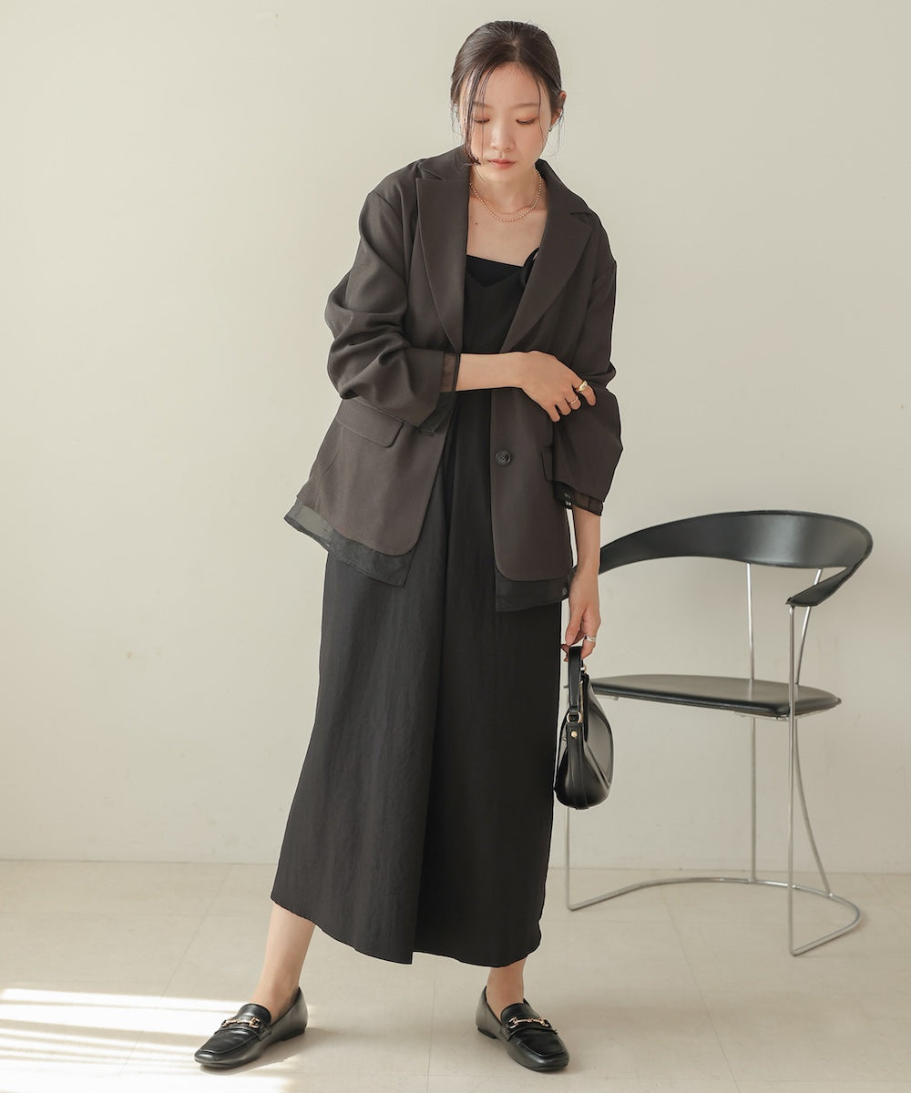 matte satin tuck ribbon onepiece