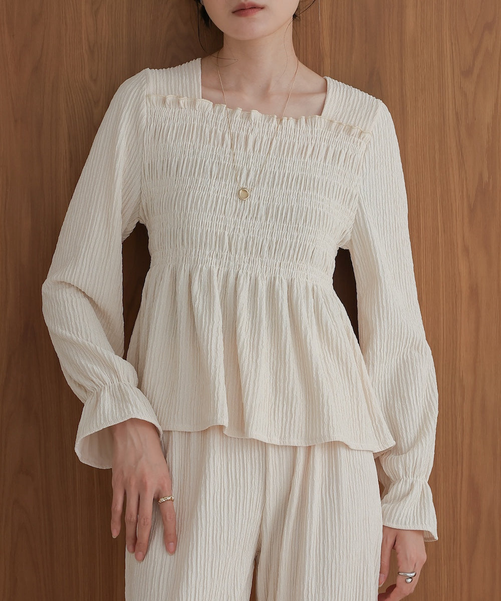 square neck tops + relaxed pants setup