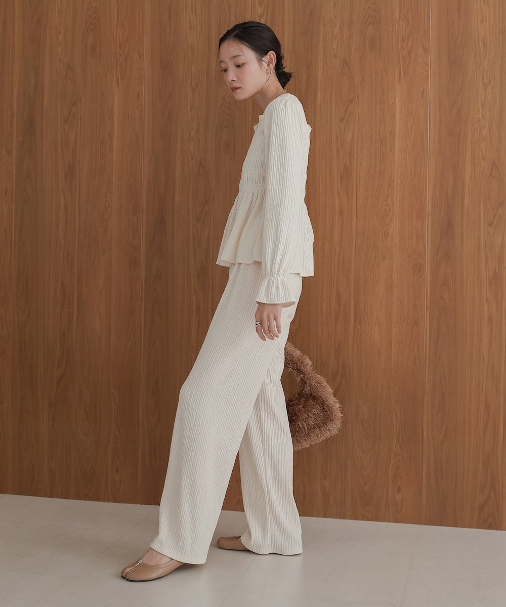 square neck tops + relaxed pants setup