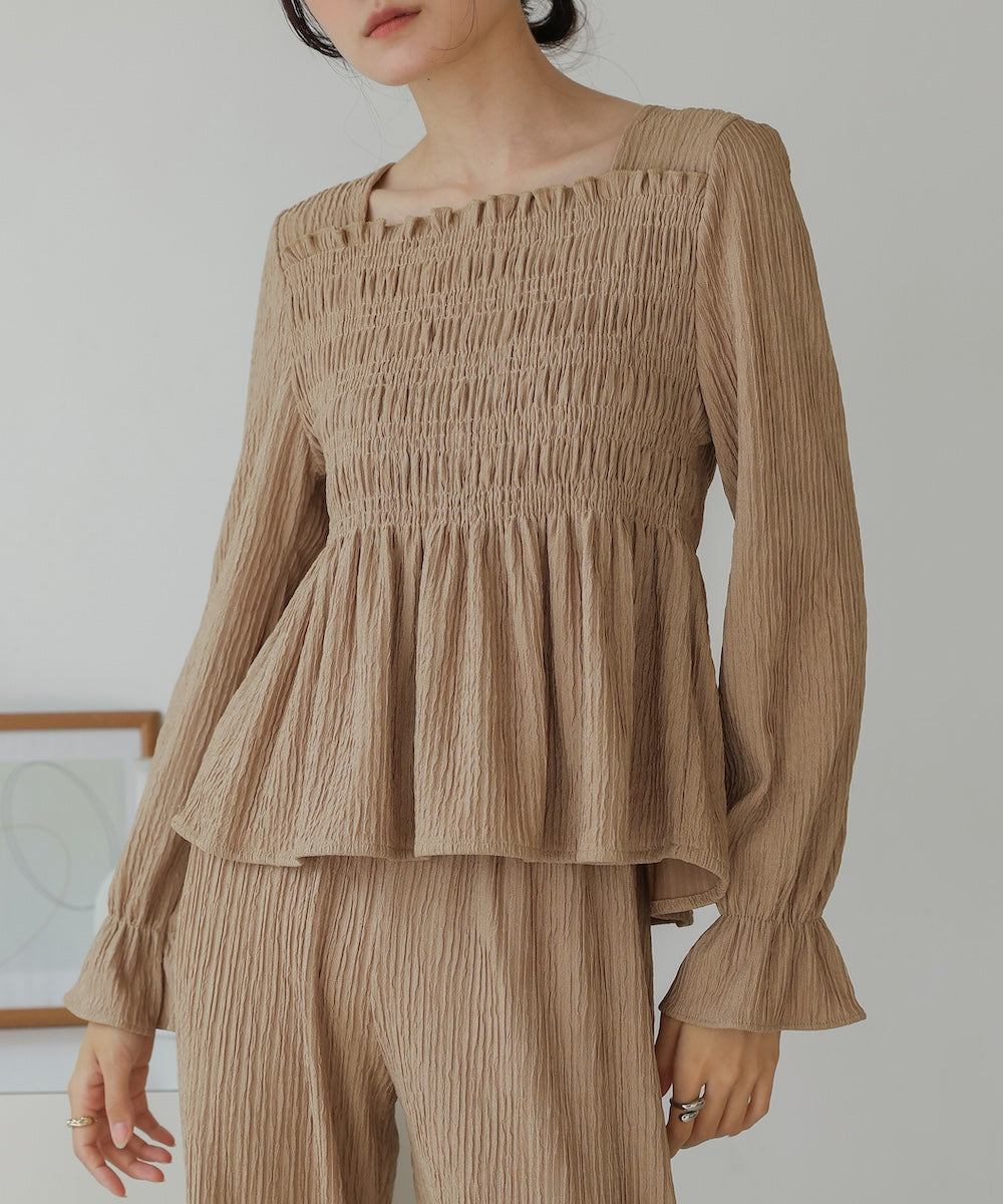 square neck tops + relaxed pants setup