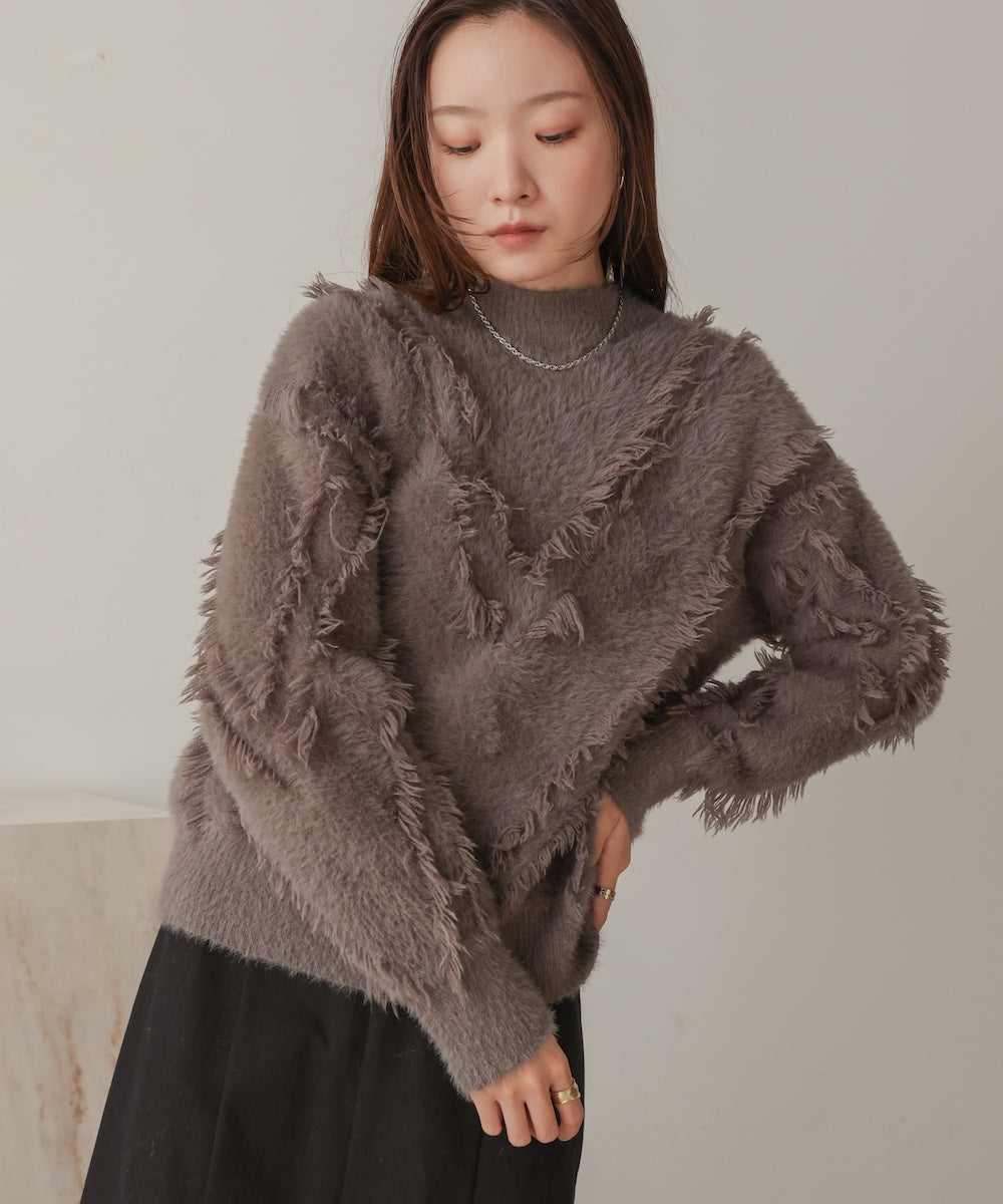 shaggy fringe knit