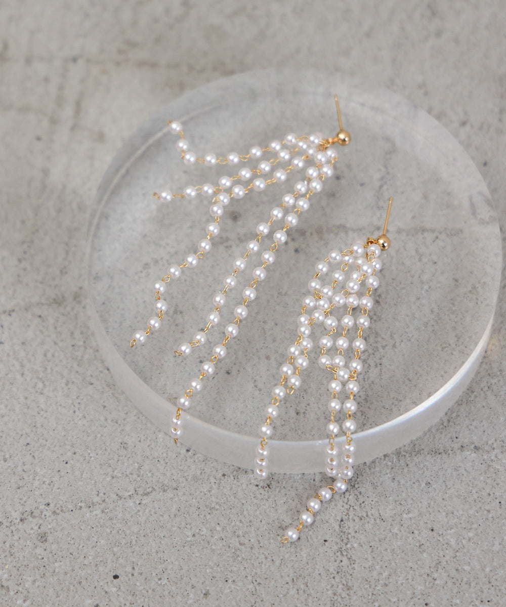 pearl long earrings
