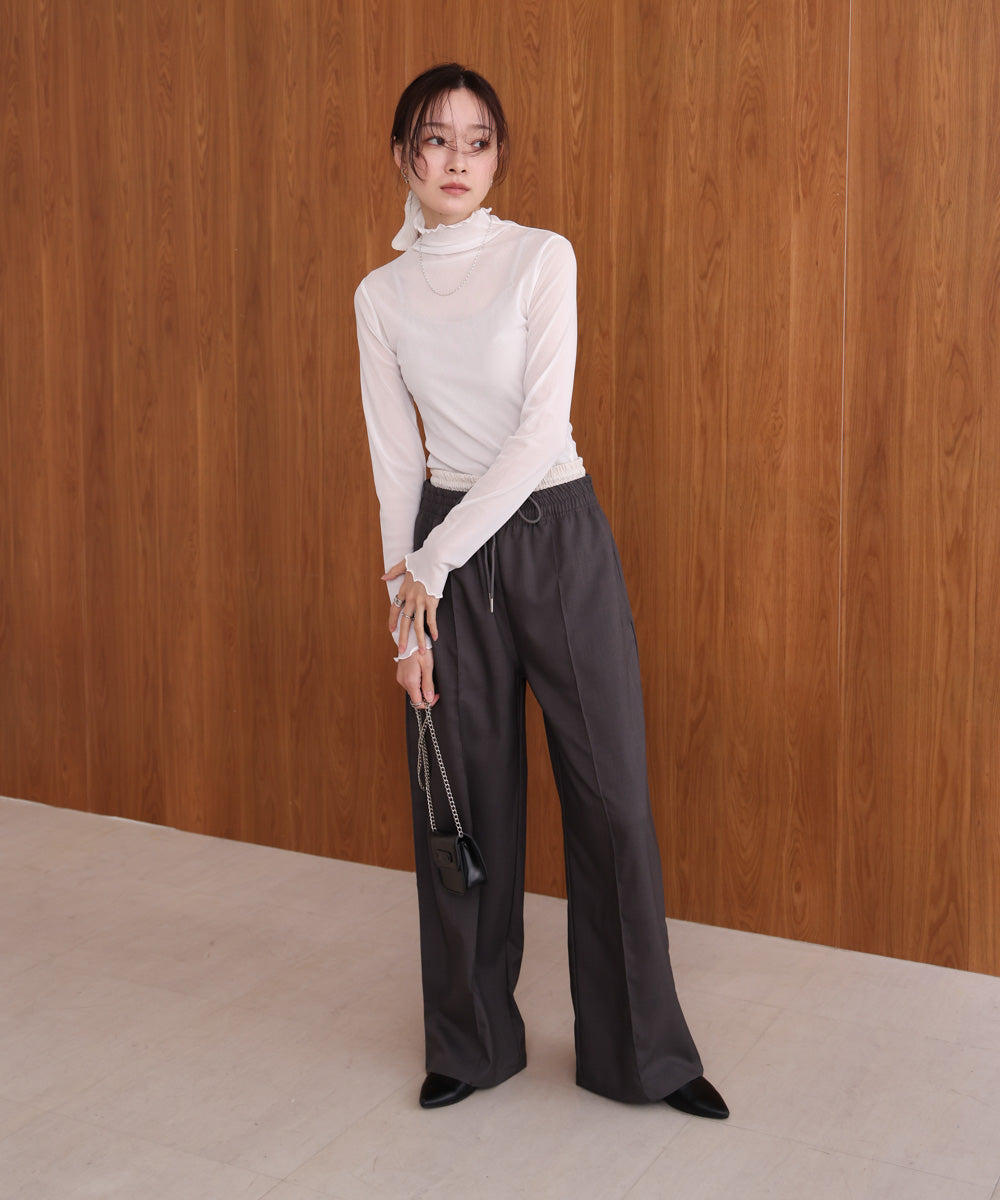 シアーハイネックメロートップス