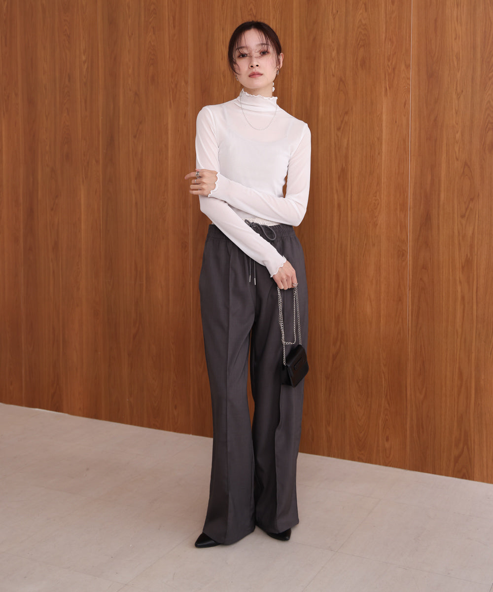 シアーハイネックメロートップス