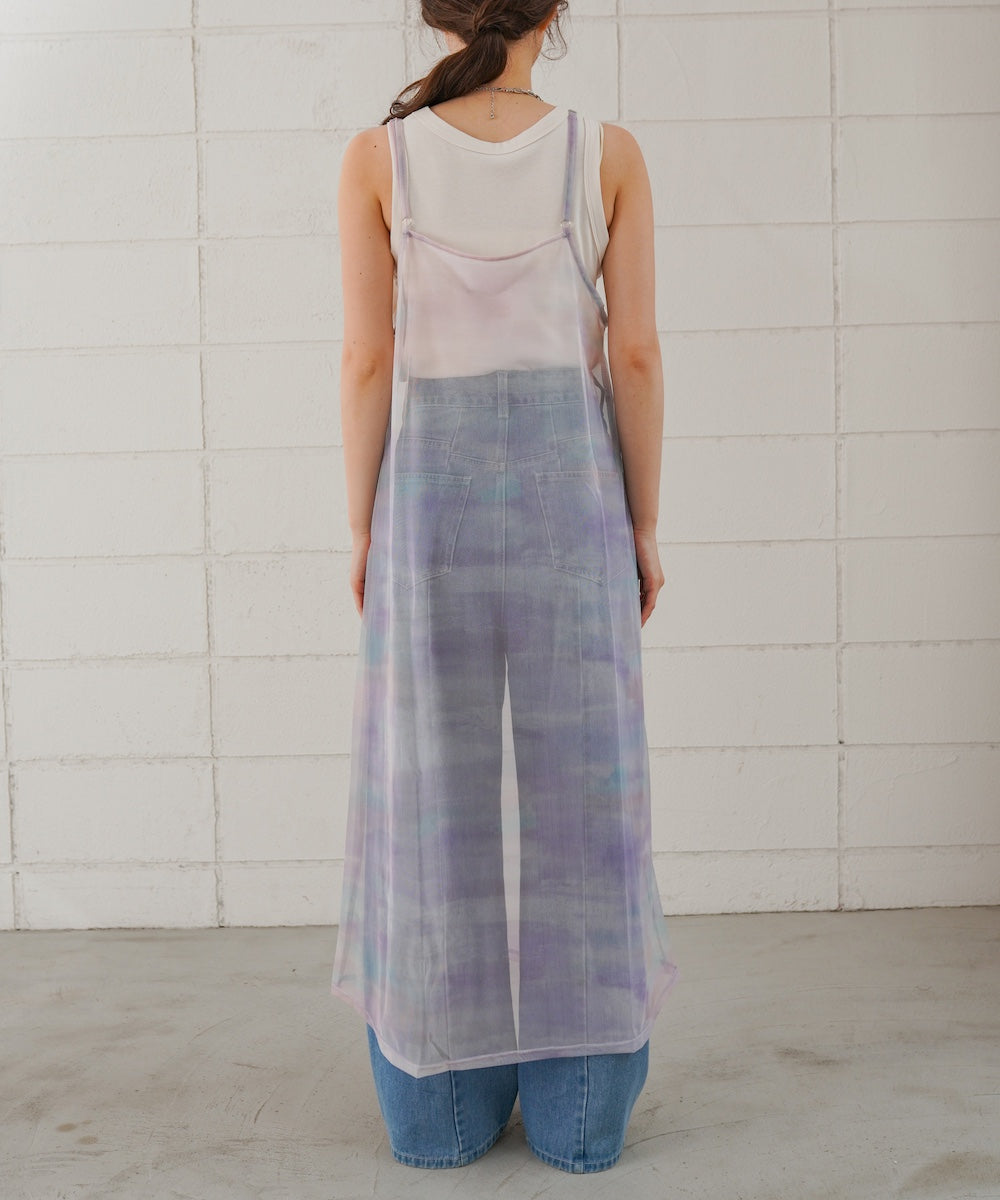 ニュアンス柄シアーキャミワンピース