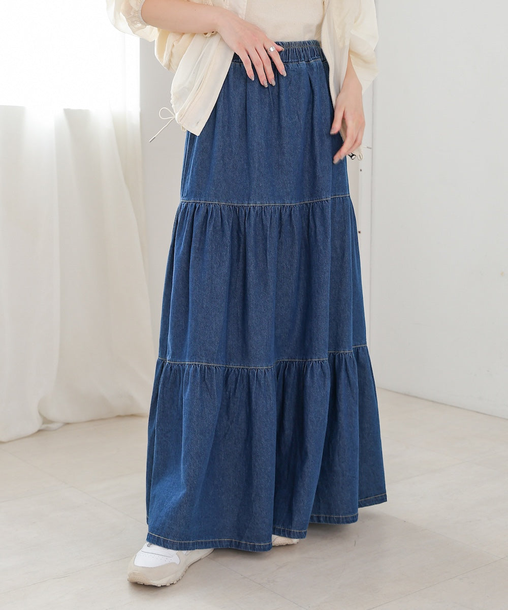 デニムティアードスカート