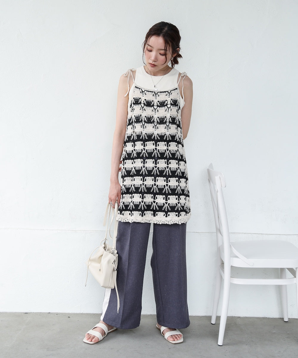 クロシェ編みミニワンピース