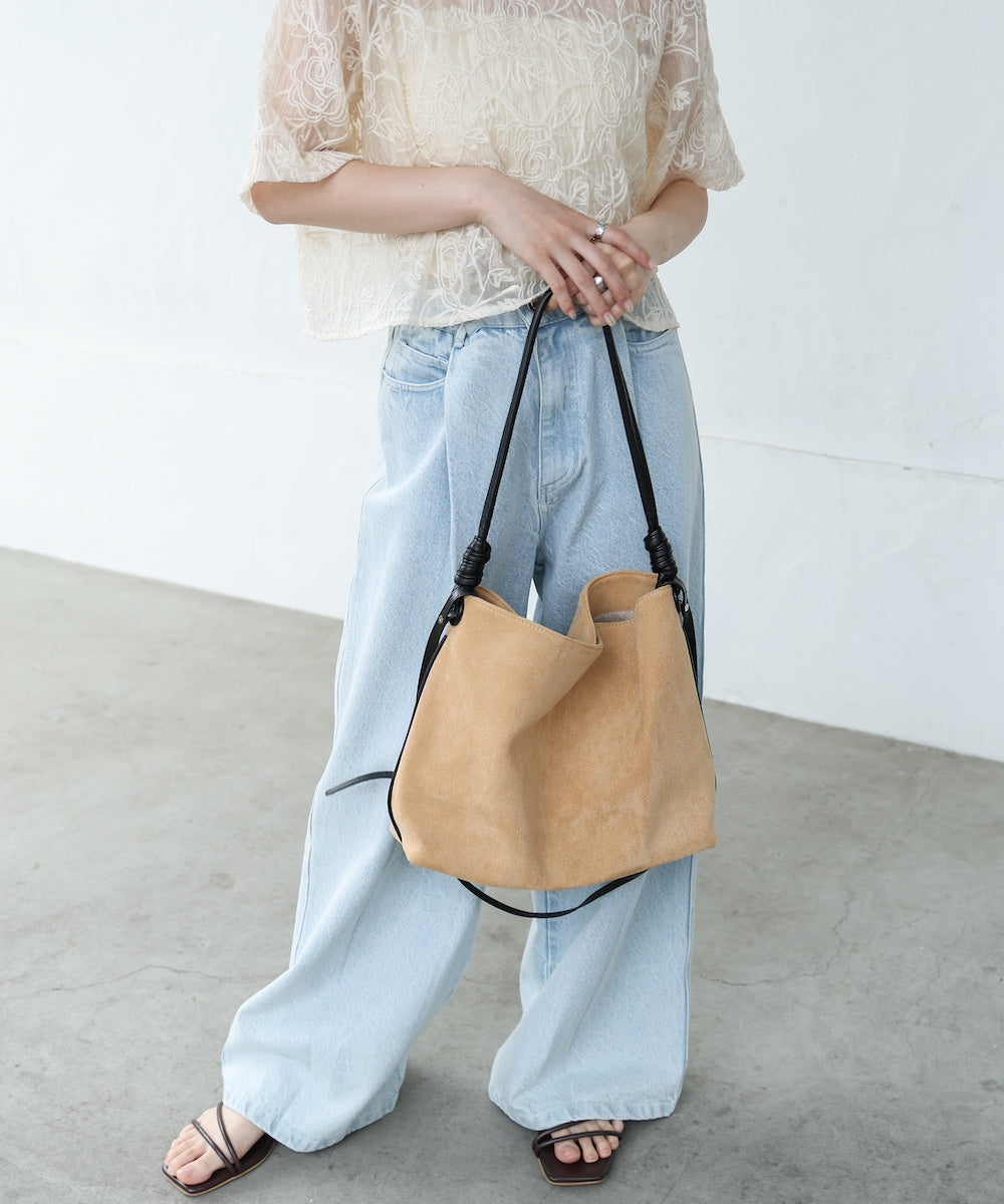 スエード調サイドライン2WAYバッグ