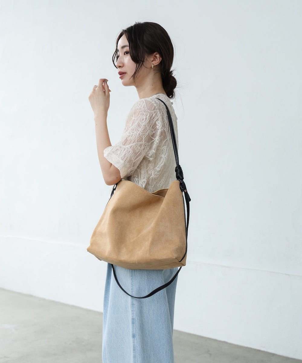 スエード調サイドライン2WAYバッグ