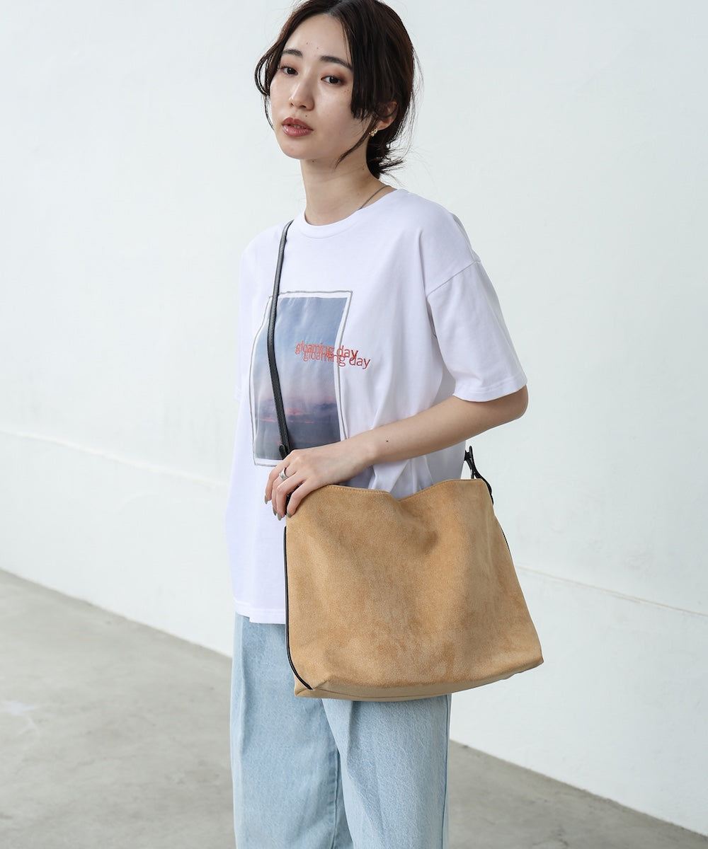 スエード調サイドライン2WAYバッグ