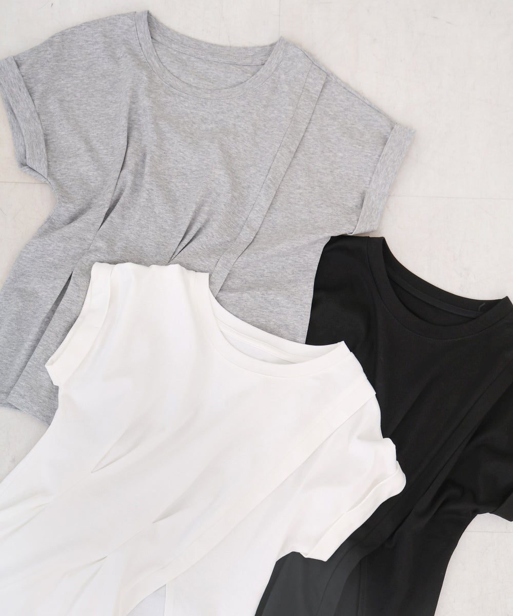 フロントタックデザイン スリットトップス