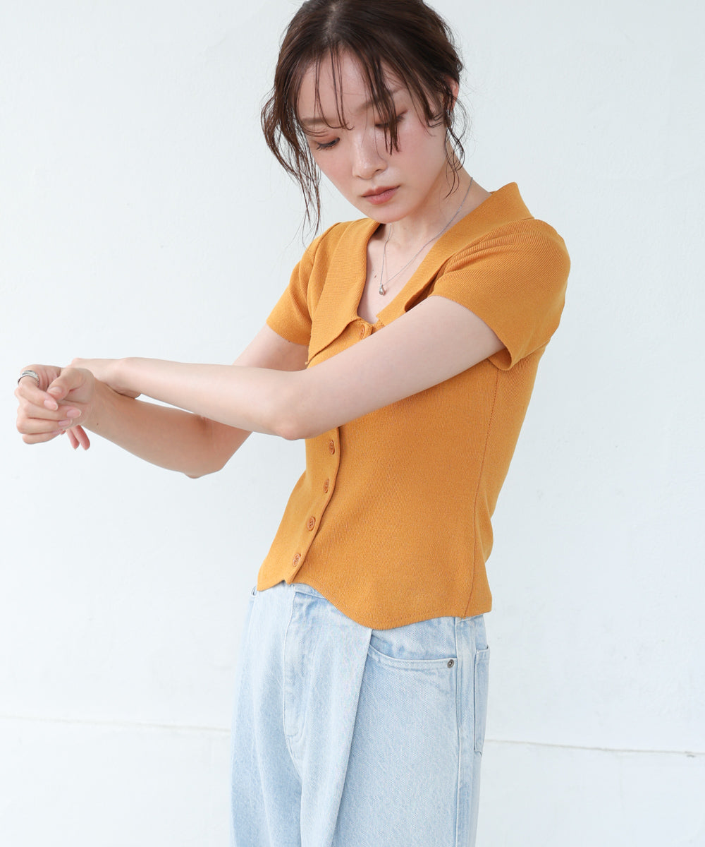 ビックカラーニットトップス