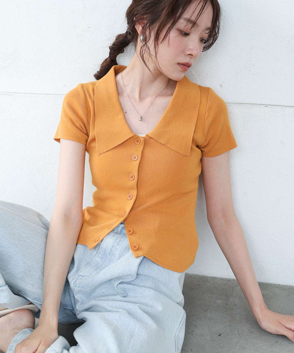 ビックカラーニットトップス