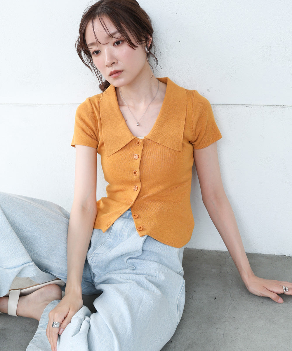 ビックカラーニットトップス