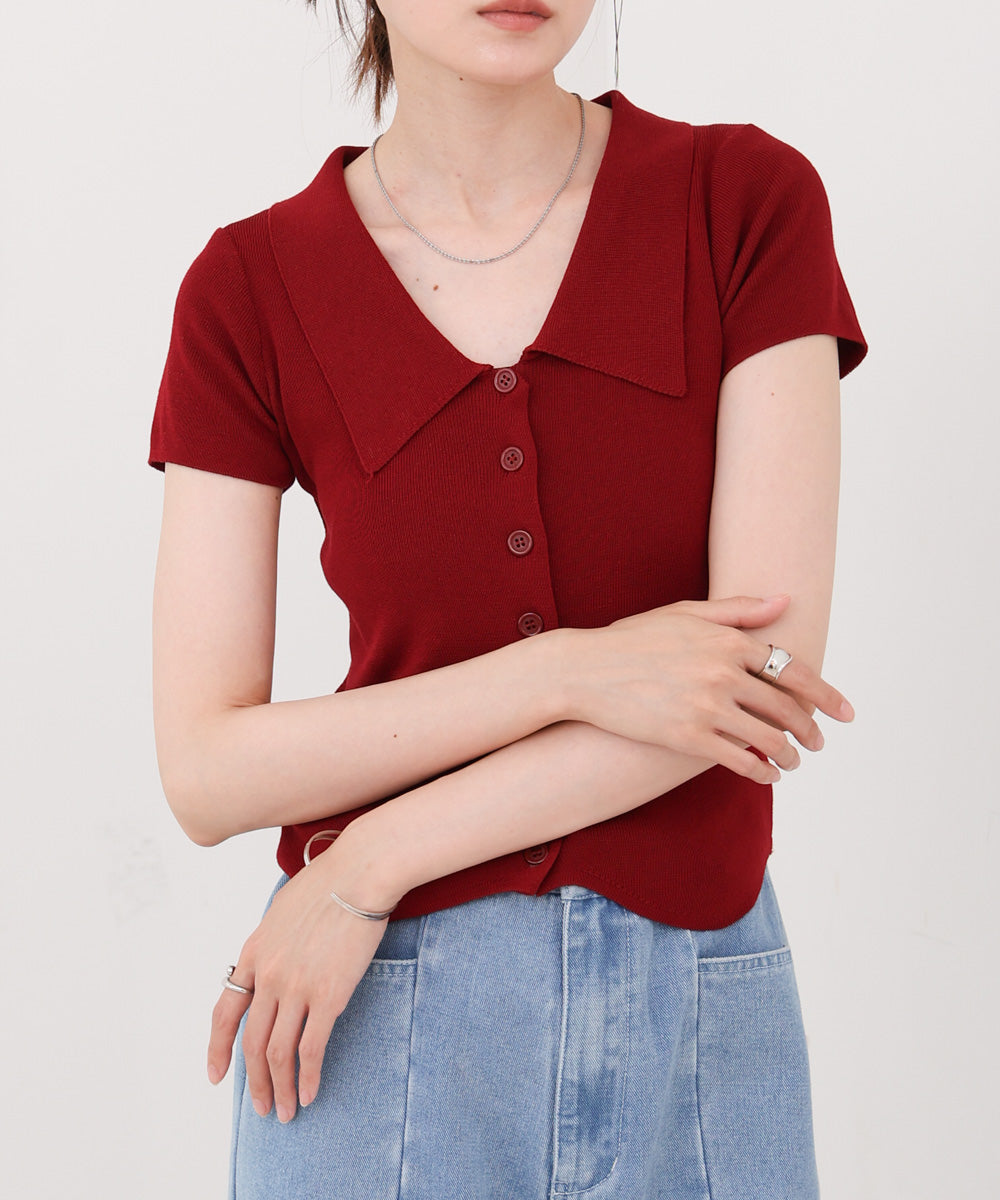 ビックカラーニットトップス