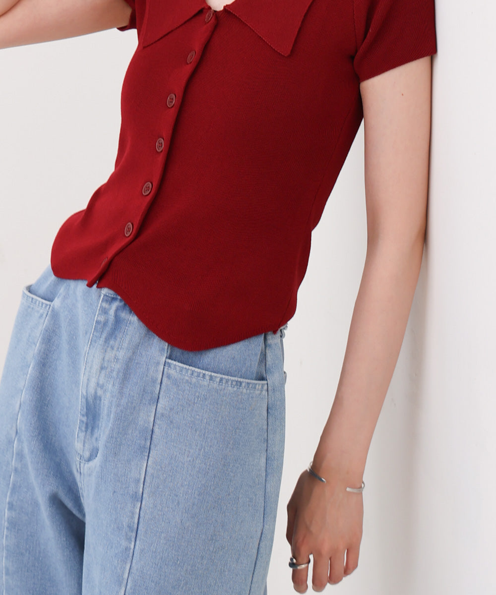 ビックカラーニットトップス