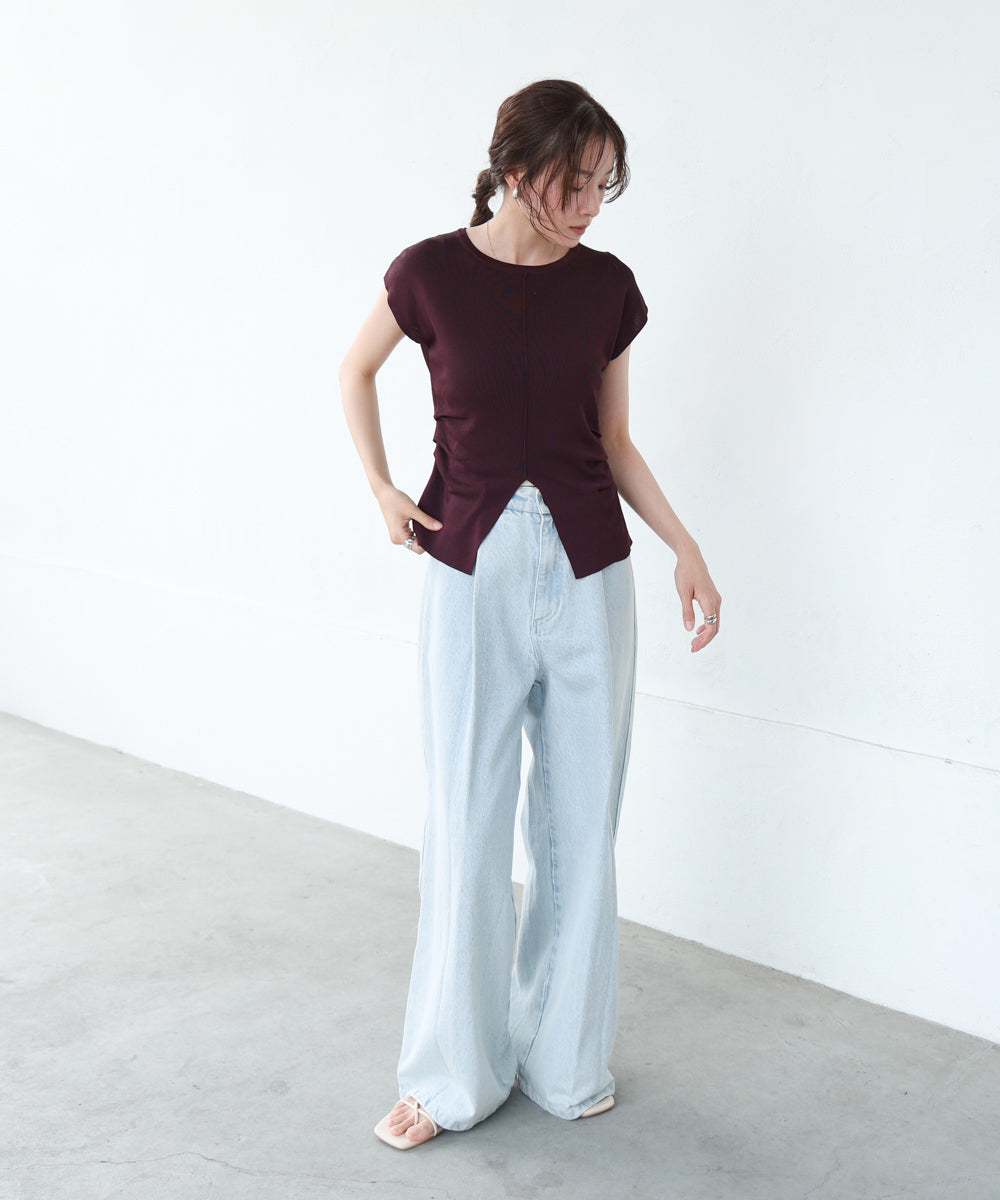 フロントスリット サマーニットTシャツ