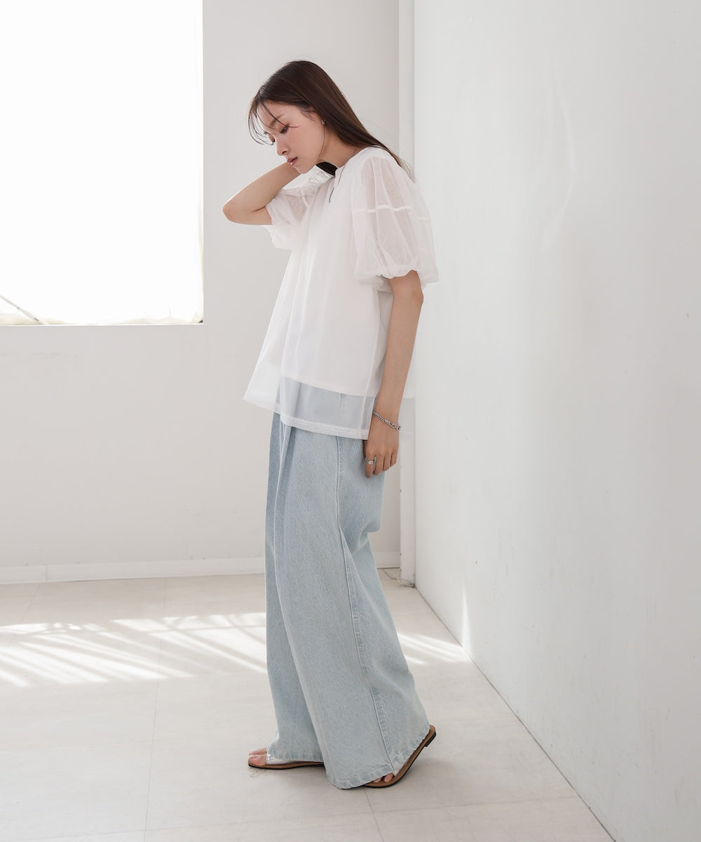 チュールレイヤードTシャツ