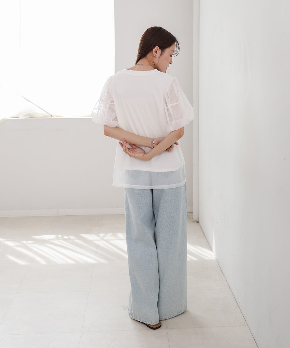 チュールレイヤードTシャツ