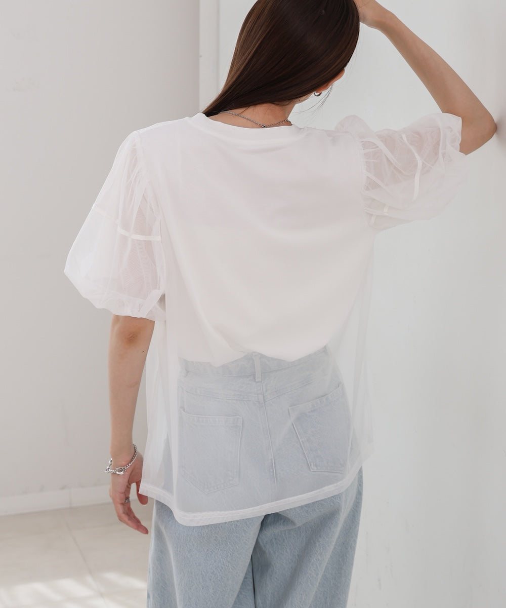 チュールレイヤードTシャツ