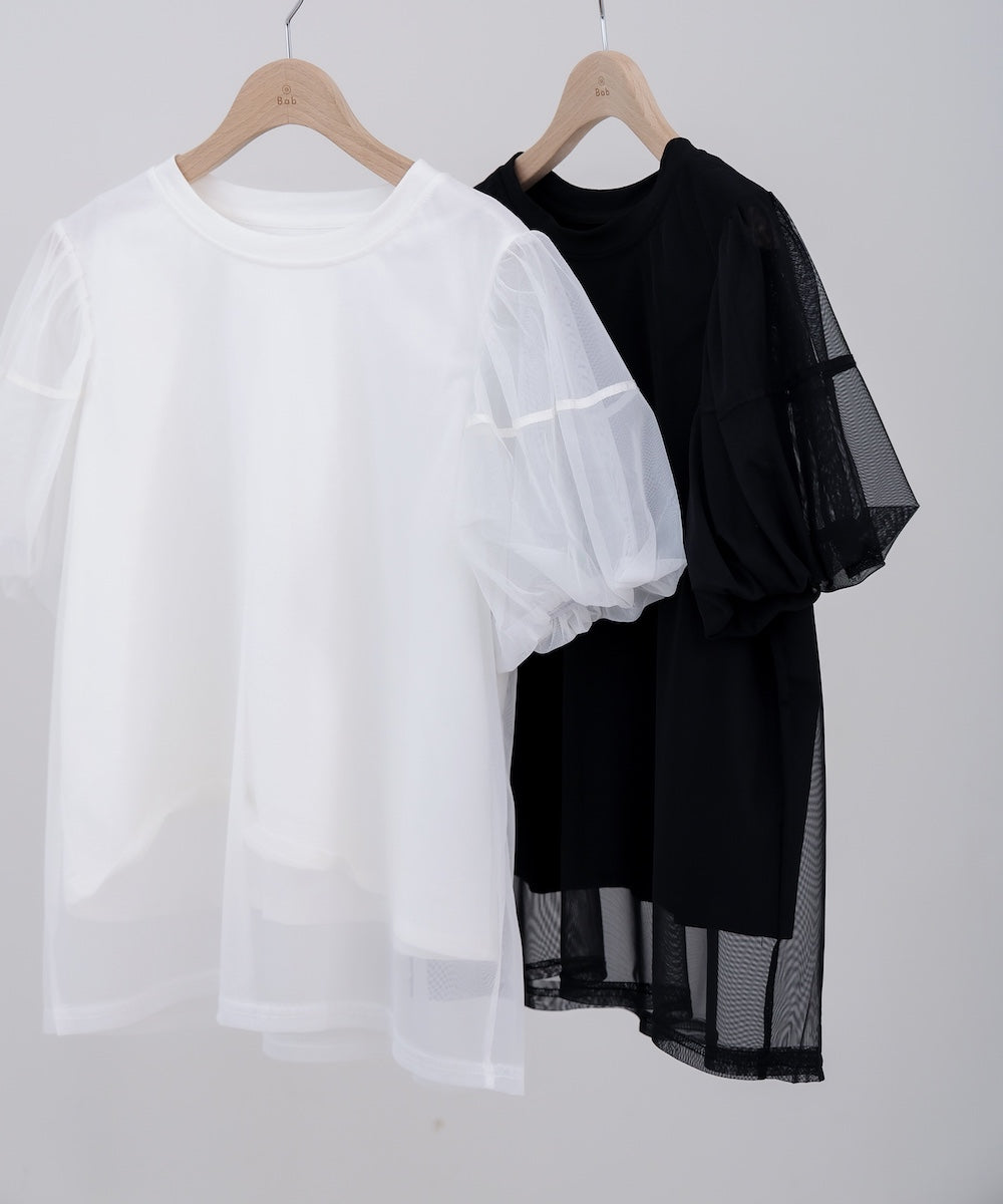 チュールレイヤードTシャツ