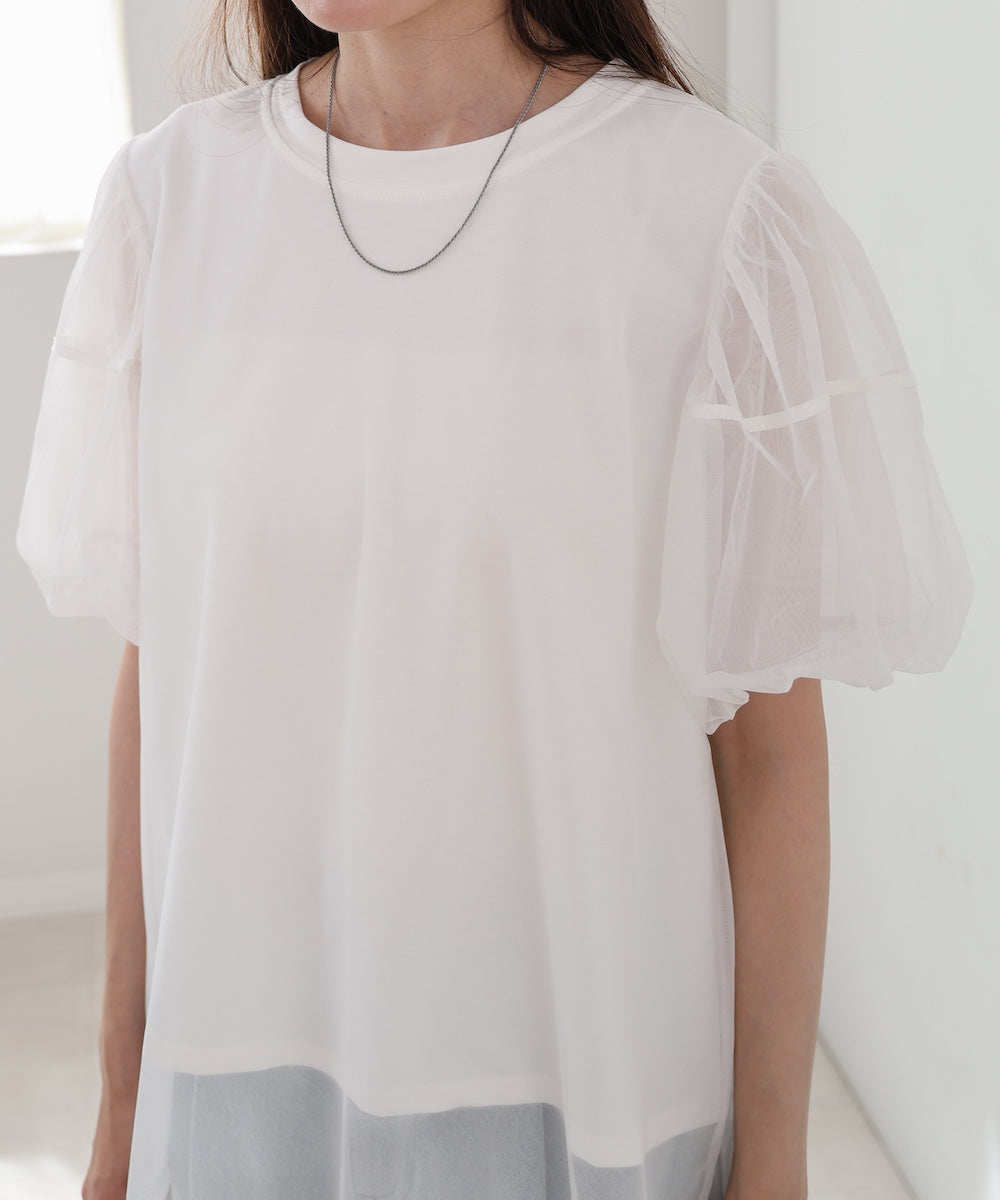 チュールレイヤードTシャツ