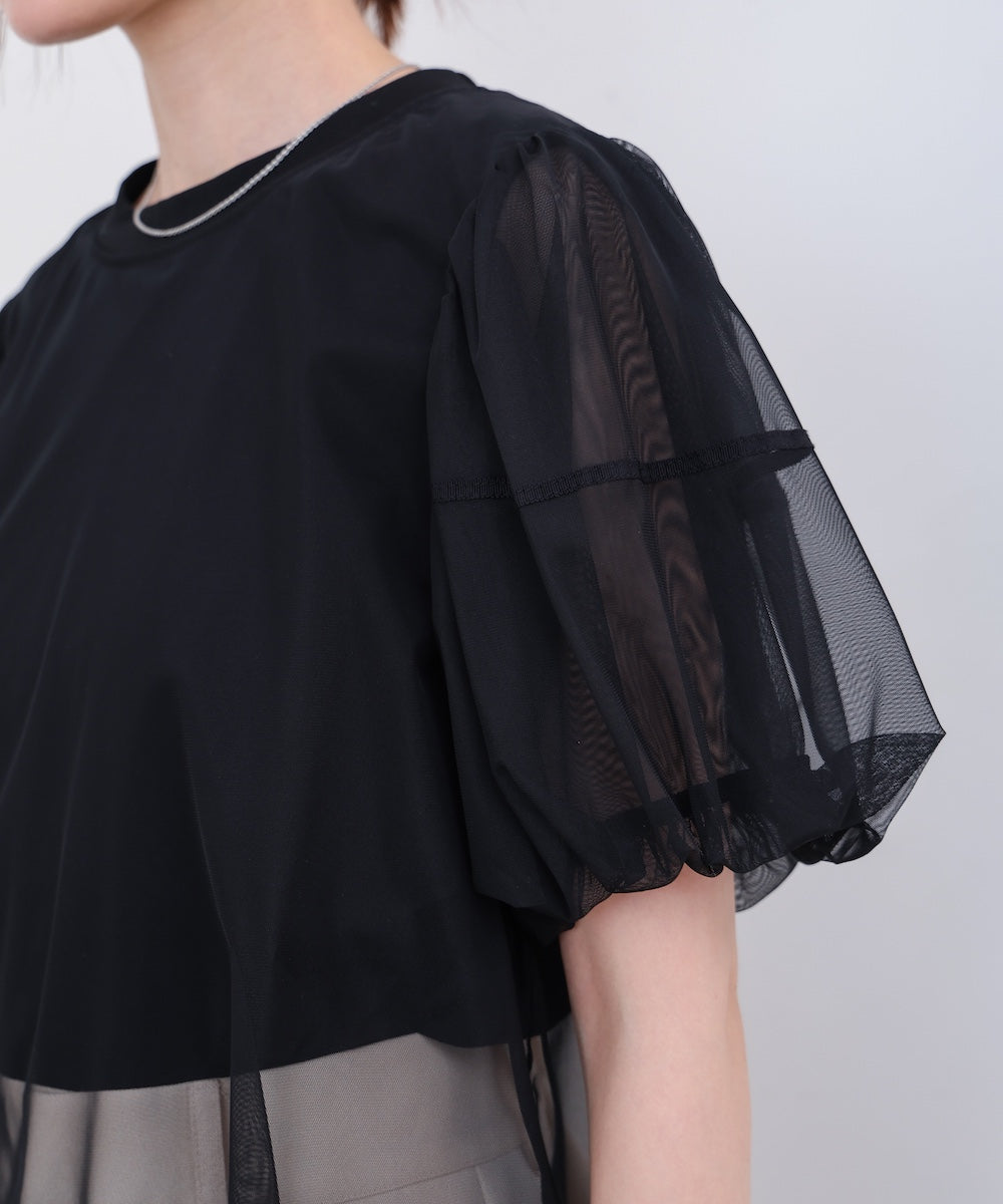 チュールレイヤードTシャツ