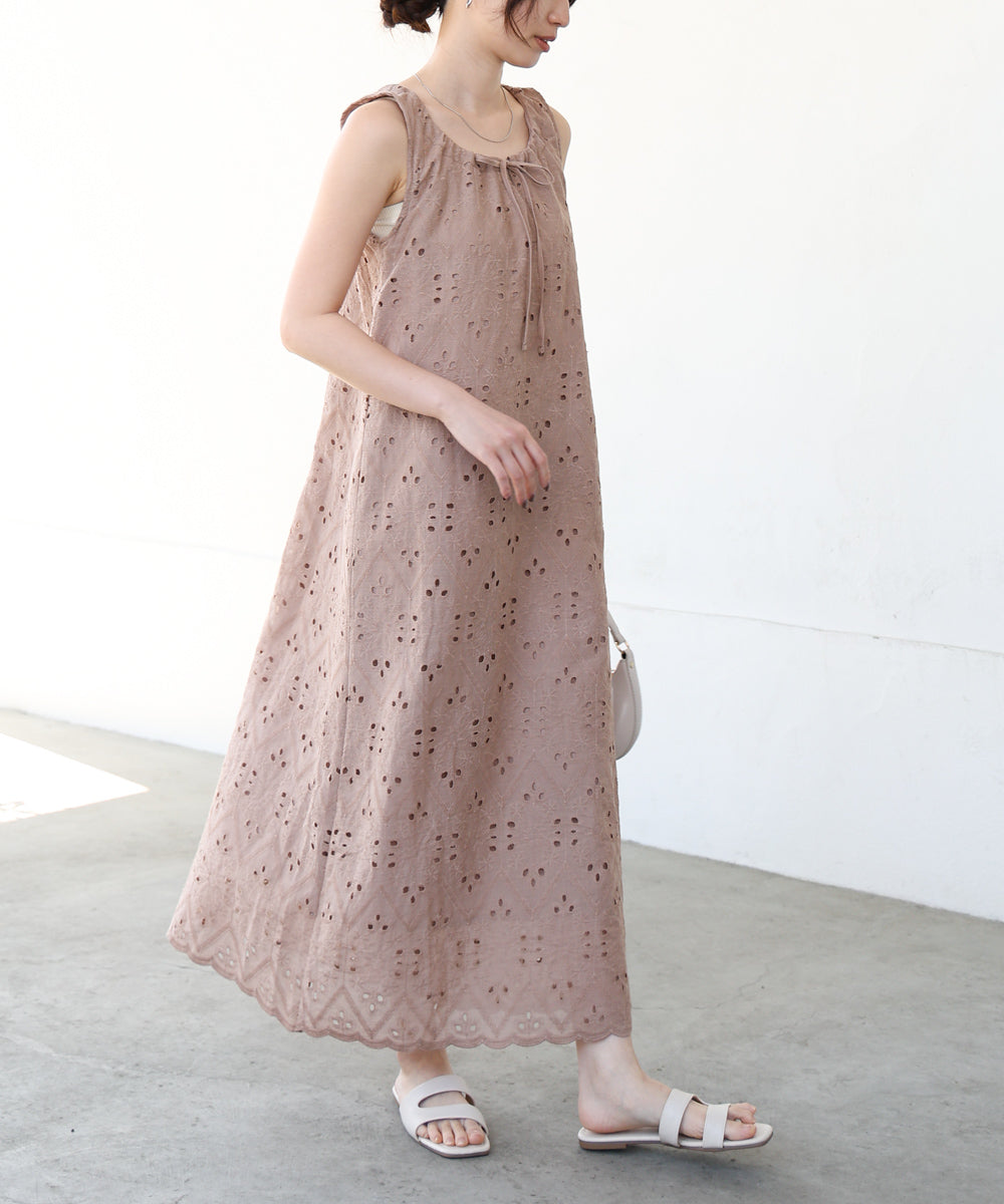 【S・Mサイズ展開】コットン刺繍ワンピース
