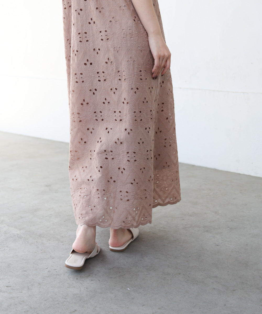 【S・Mサイズ展開】コットン刺繍ワンピース