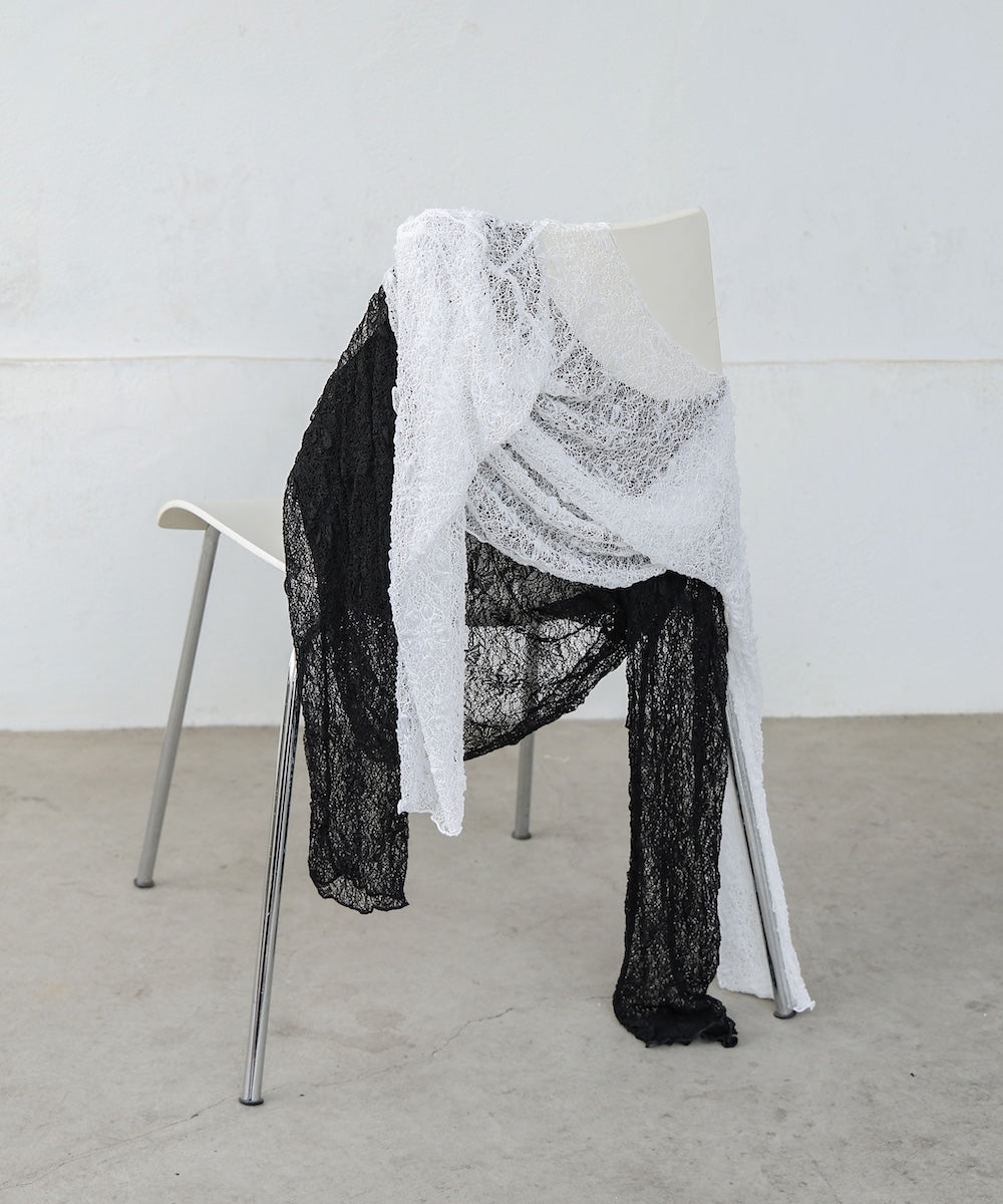 アシメヘムデザインスリットレーストップス